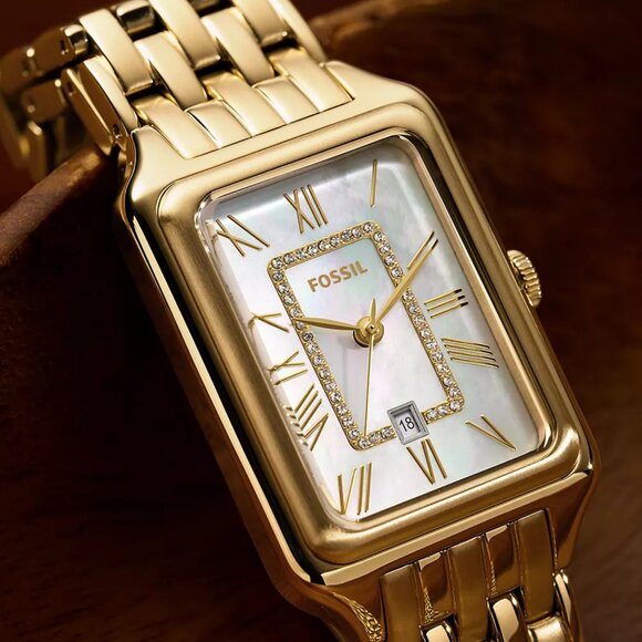 Fossil Raquel Three-Hand Date Gold-Tone Stainless Steel Watch - Picture 4 of 6